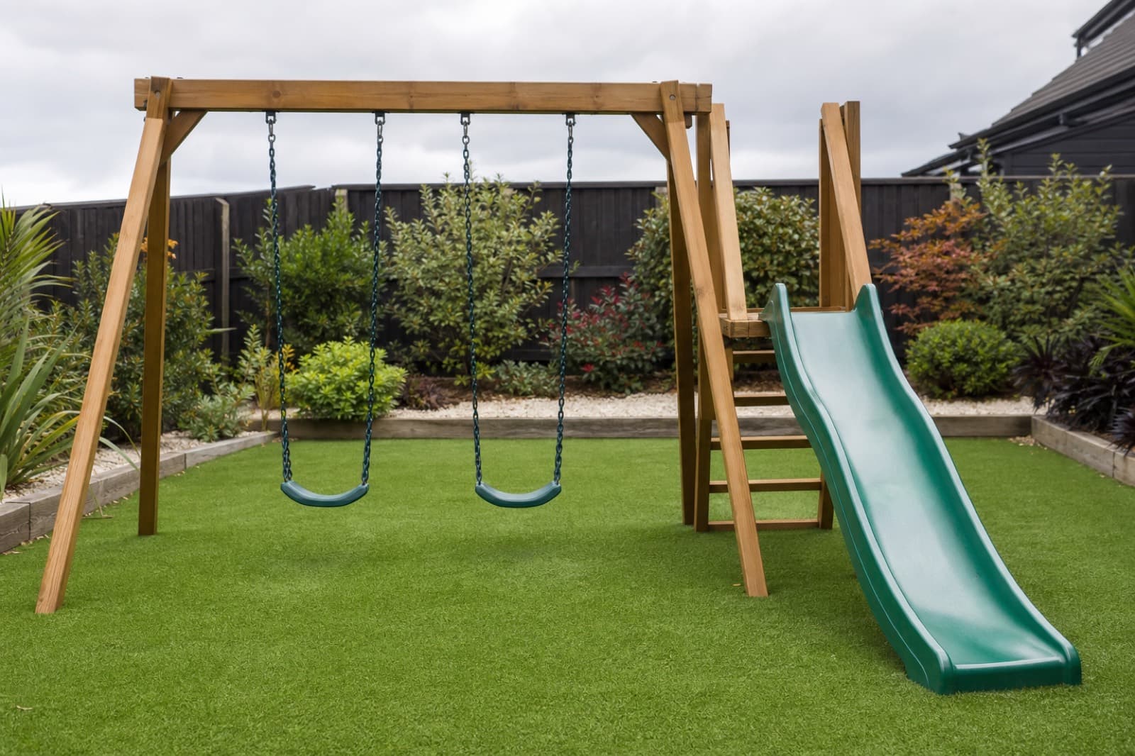 Playground safety turf with cushioned underlay installed near Abbotsford, BC